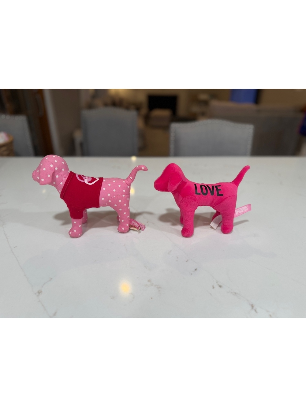 2 YT2 Victoria's Secret Pink Plush Dog Stuffed Animals